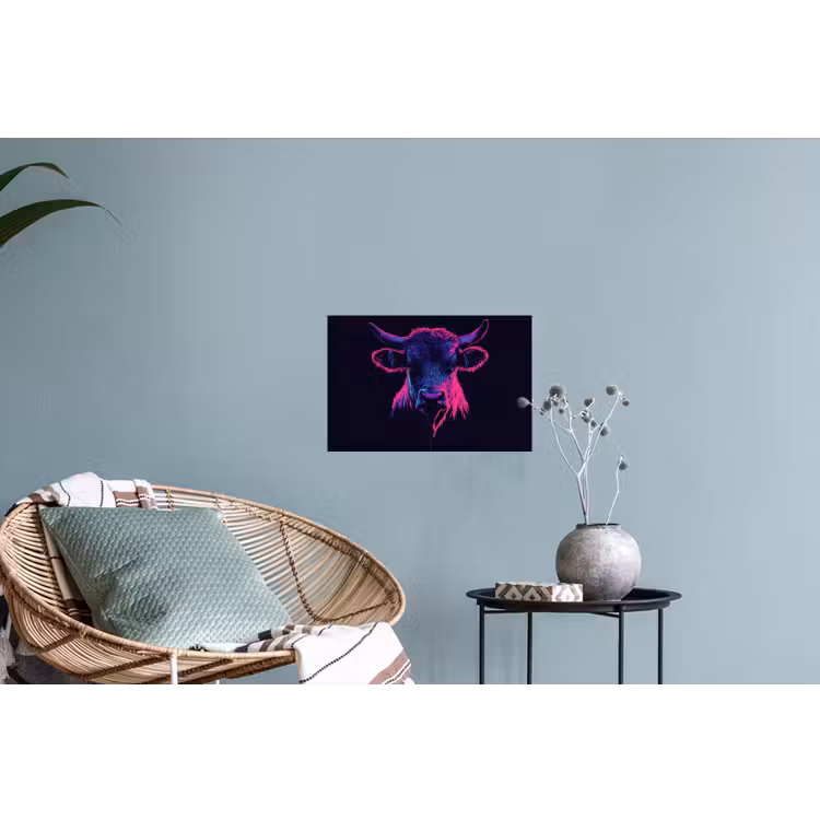 Muursticker - Stier - Neon - Zwart - Kleur — 4