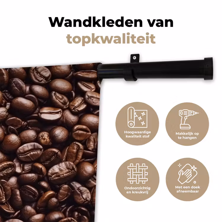 Wandkleed - Bonen - Close-up - Donkerbruin — 3