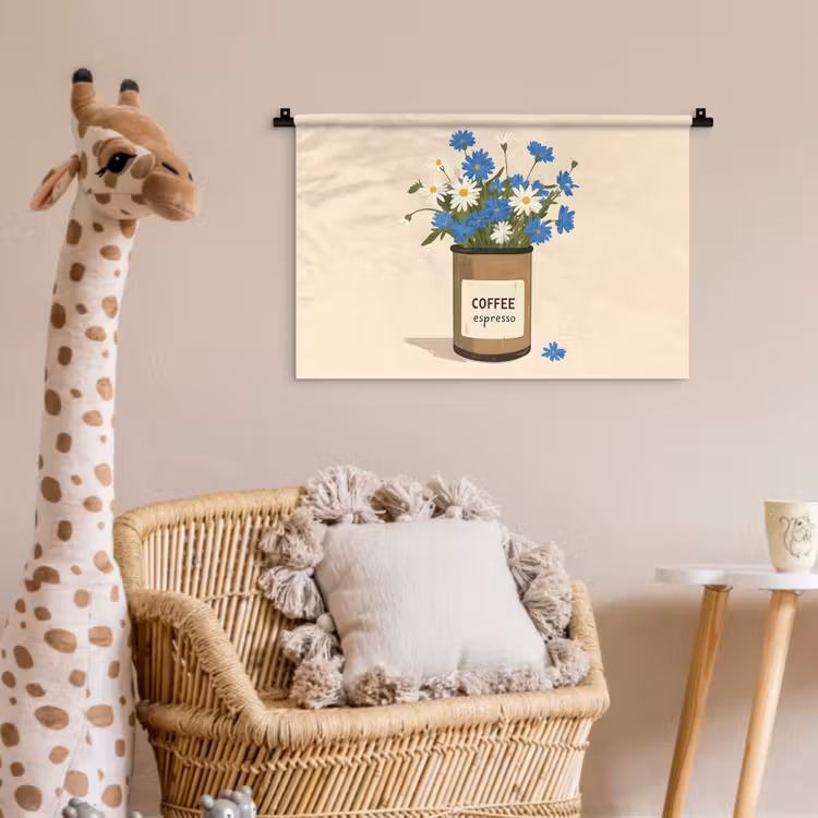Wandkleed - Coffee - Blik - Minimalistisch - Bloemen — 5