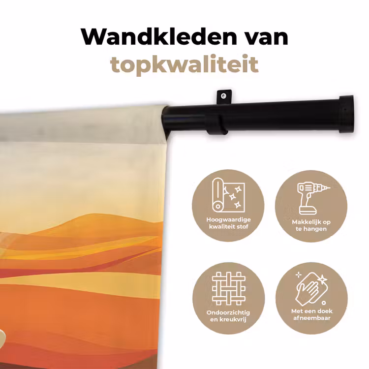 Wandkleed - Koffie - Landschap - Oranje - Koffiebonen — 3