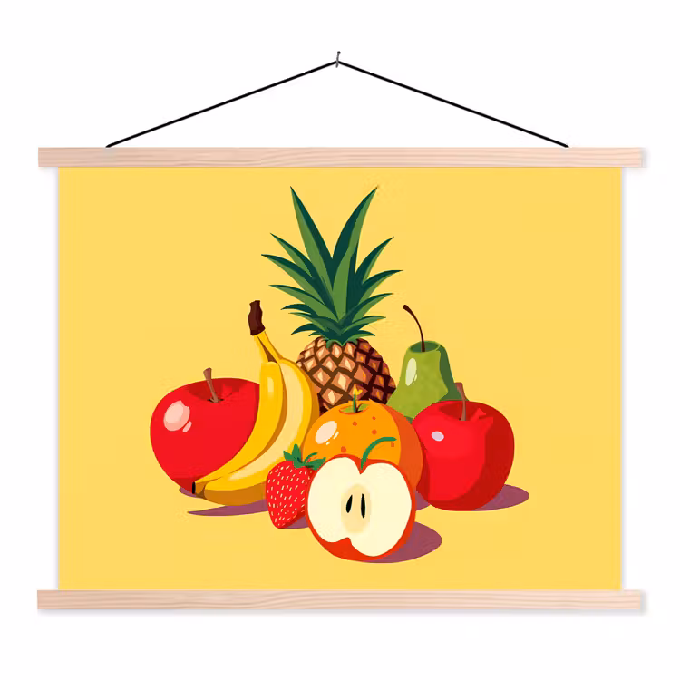 Schoolplaat - Fruit - Illustratie - Kleurrijk — 1