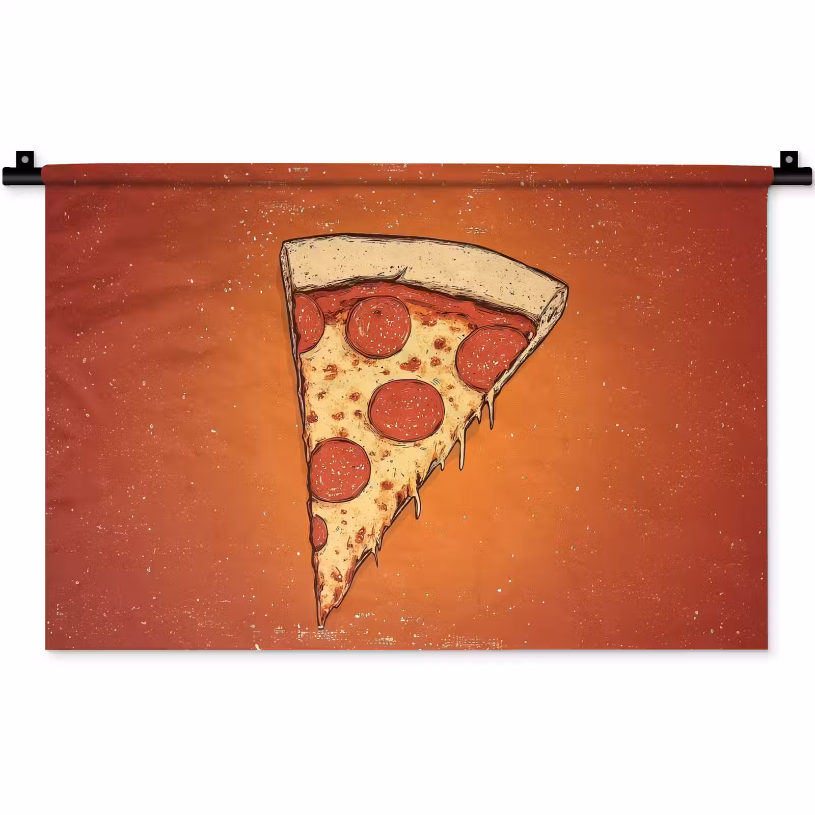 Wandkleed - Pizza - Kaas - Rood - Pepperoni — 1