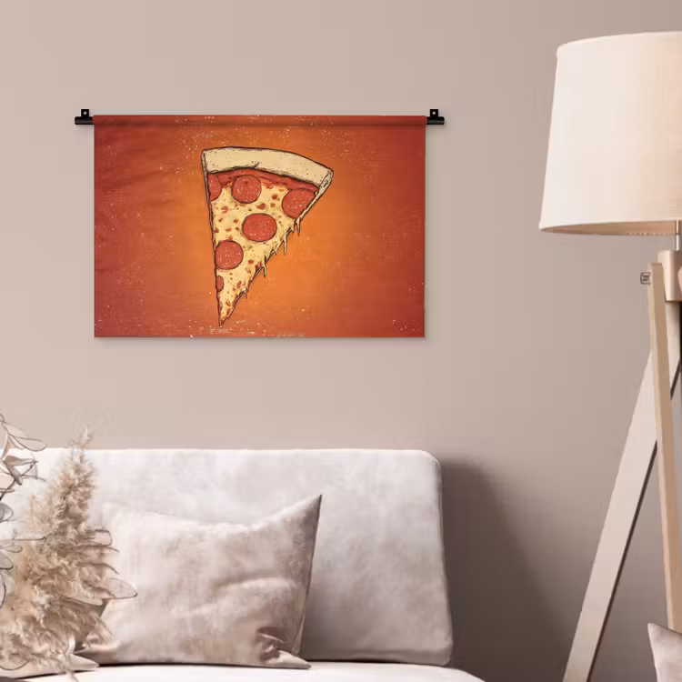 Wandkleed - Pizza - Kaas - Rood - Pepperoni — 2