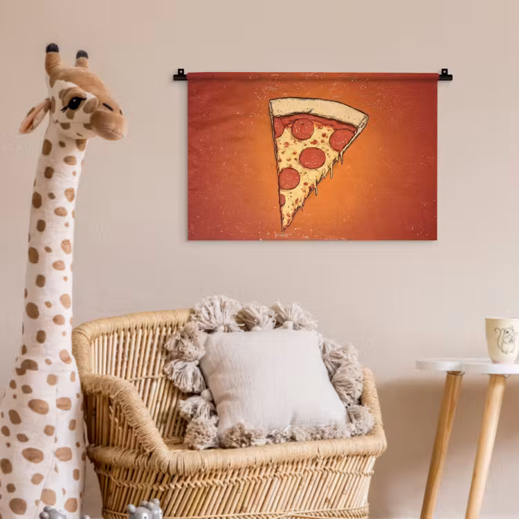 Wandkleed - Pizza - Kaas - Rood - Pepperoni — 5