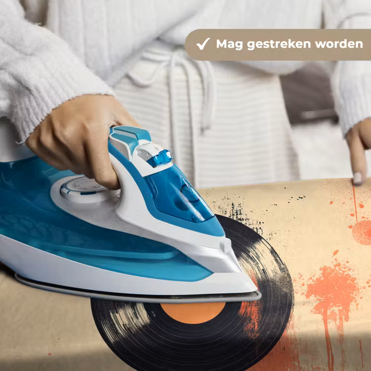 Wandkleed - Vinylplaat - Zwart - Verfspatten - Retro — 6