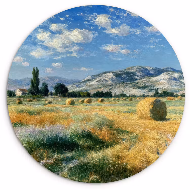 Muurcirkel - Landschap - Strobalen - Bergen - Wolken — 1