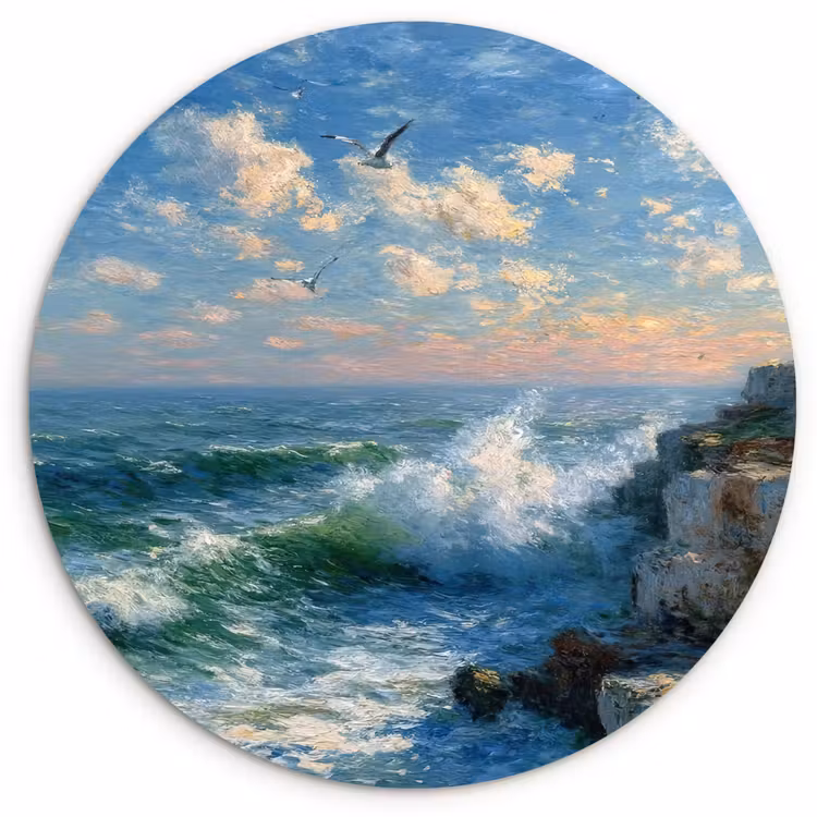 Muurcirkel - Zee - Golven - Rotsen - Meeuwen — 1