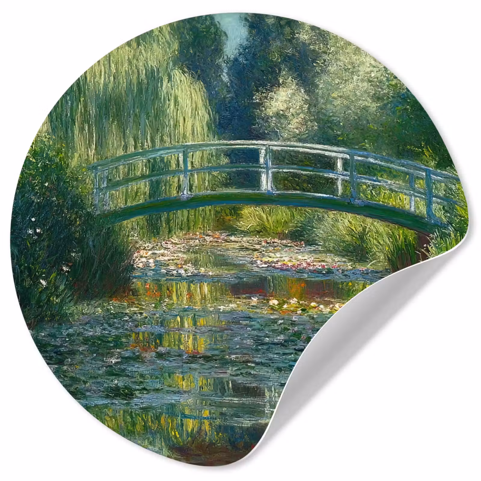Behangcirkel - Brug - Hout - Vijver - Waterlelies — 1