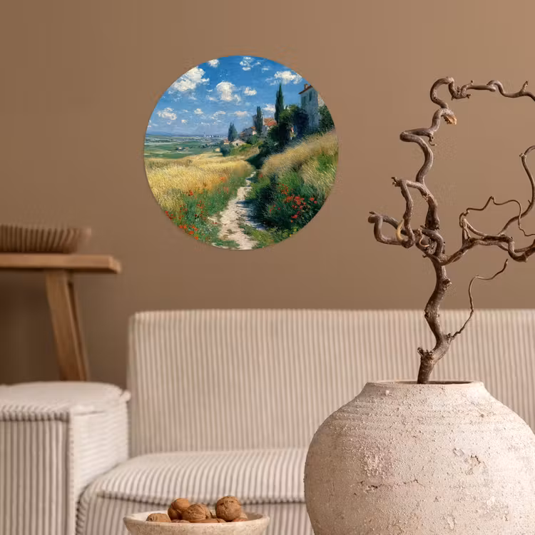 Behangcirkel - Zandpad - Huis - Bomen - Grasveld — 2