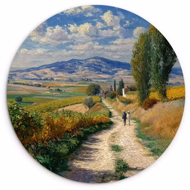 Muurcirkel - Mensen - Wandelen - Zandpad - Velden — 1
