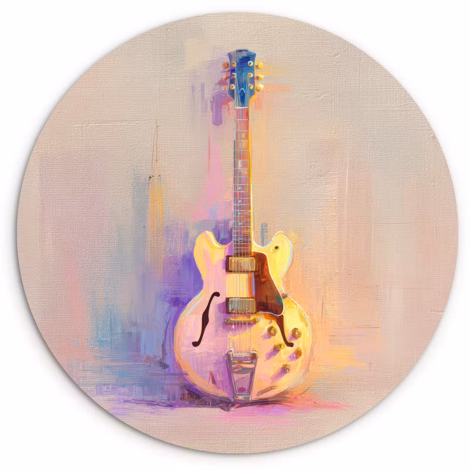 Muurcirkel - Gitaar - Pastel - Schilderachtig — 1