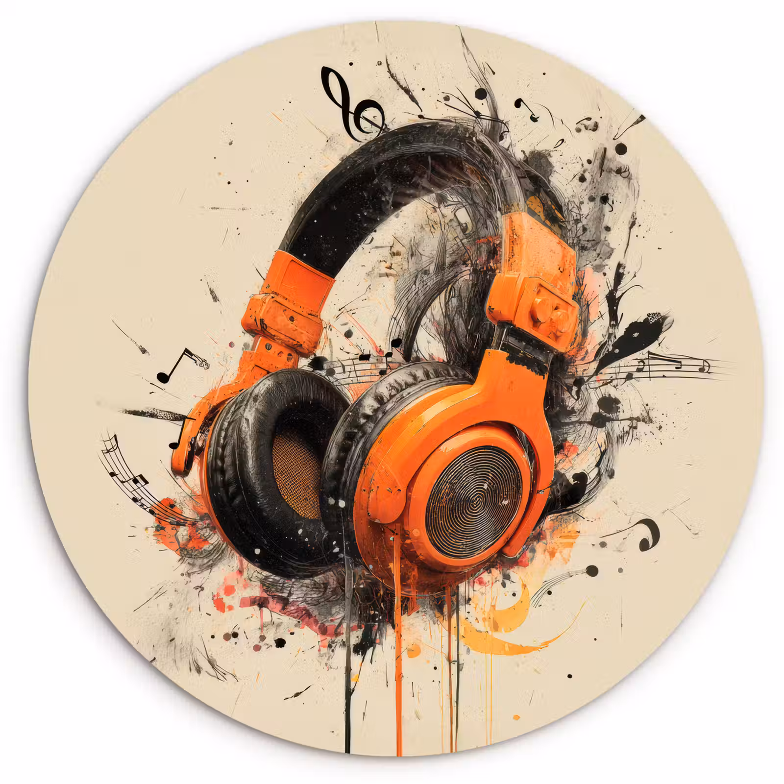 Muurcirkel - Koptelefoon - Oranje - Explosief — 1