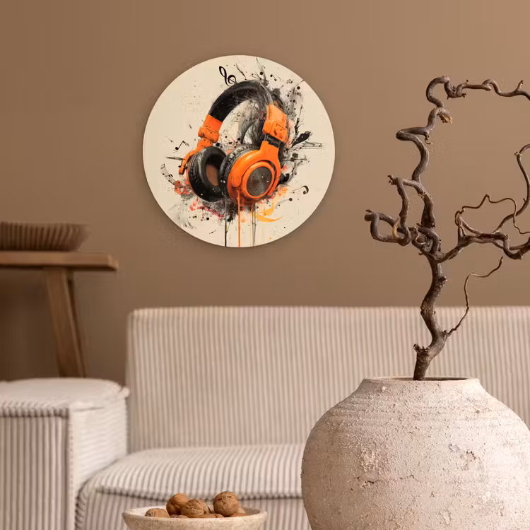 Muurcirkel - Koptelefoon - Oranje - Explosief — 2