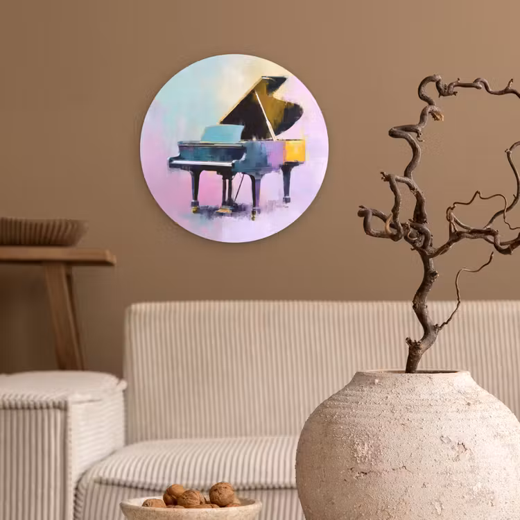 Muurcirkel - Piano - Pastel - Elegant - Dromerig — 2