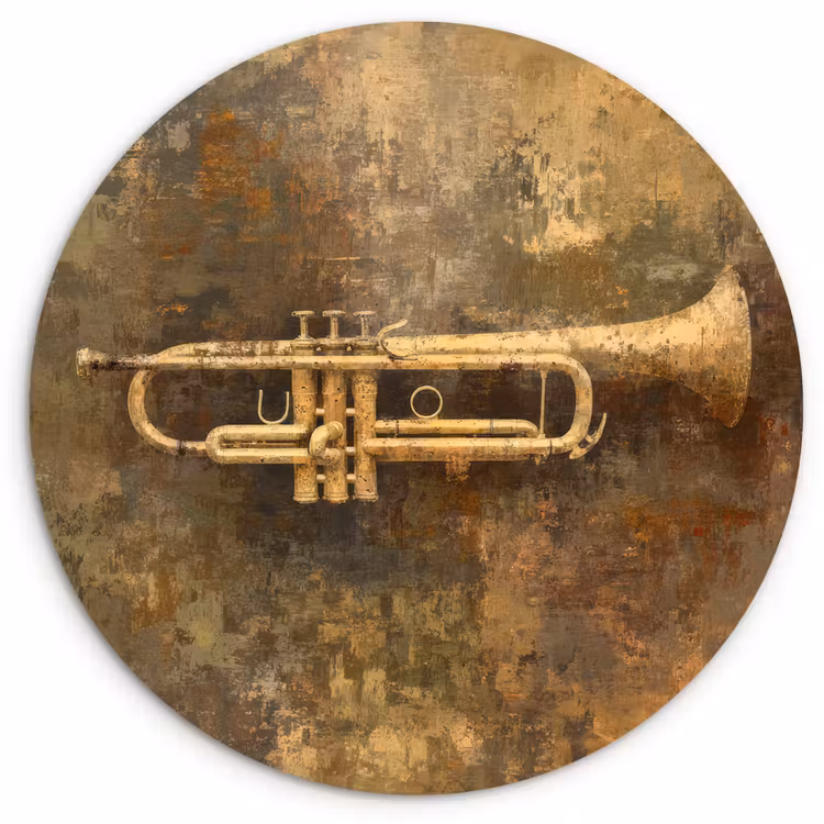 Muurcirkel - Trompet - Geel - Muzikaal — 1