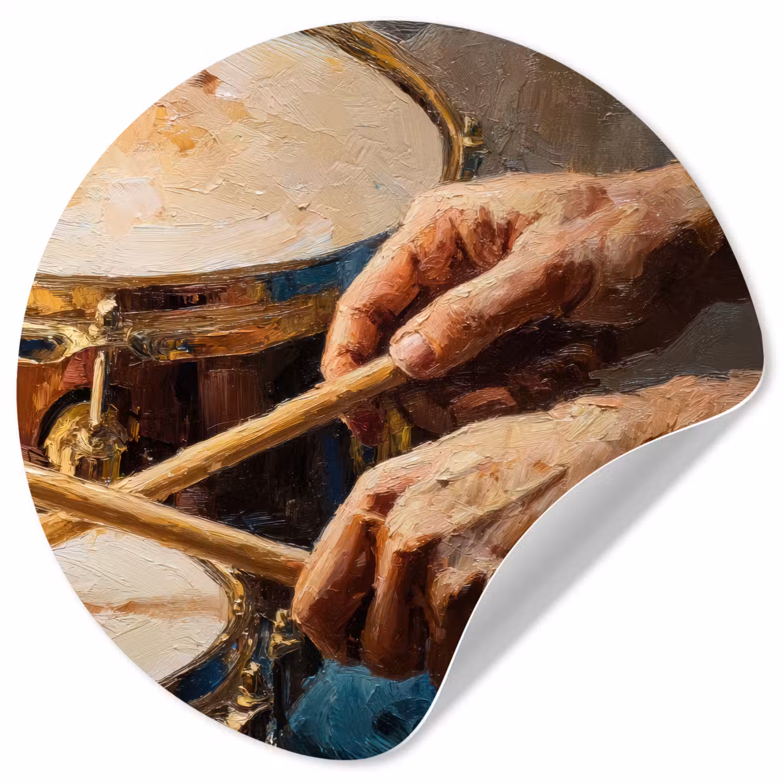 Behangcirkel - Drumstokken - Olieverf - Man — 1