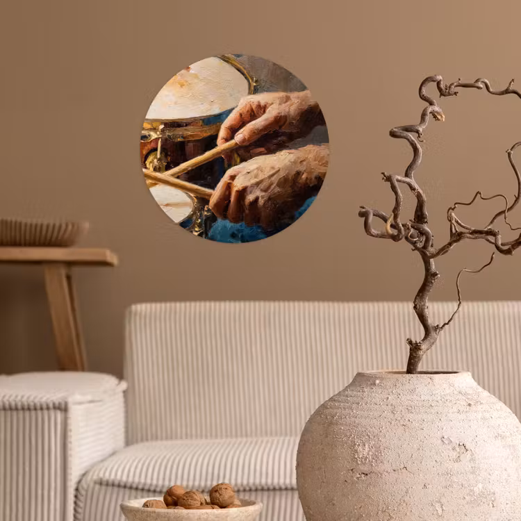 Behangcirkel - Drumstokken - Olieverf - Man — 2