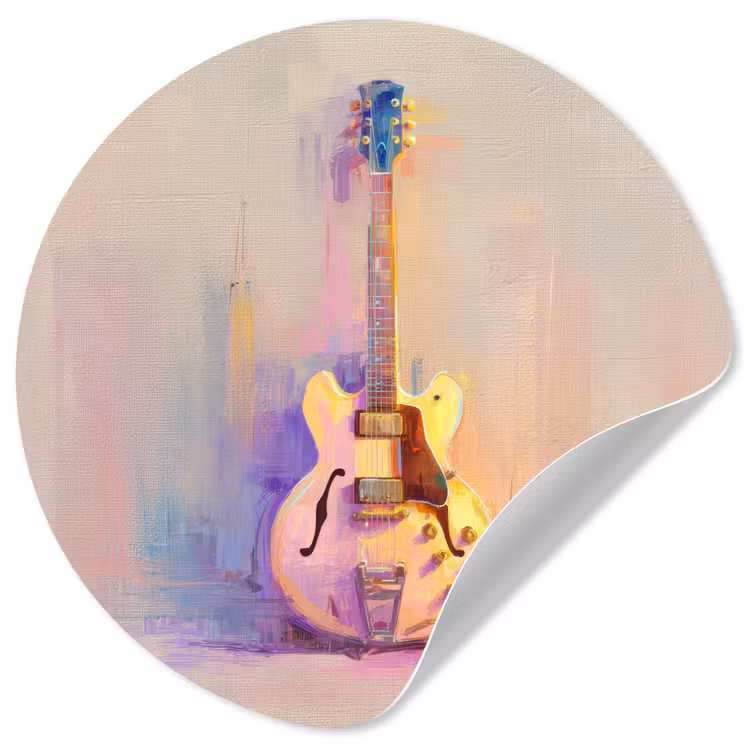 Behangcirkel - Gitaar - Pastel - Schilderachtig — 1