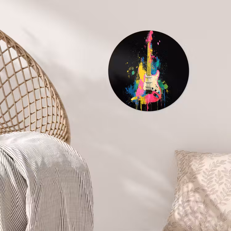 Behangcirkel - Gitaar - Kleurrijk - Verf — 5