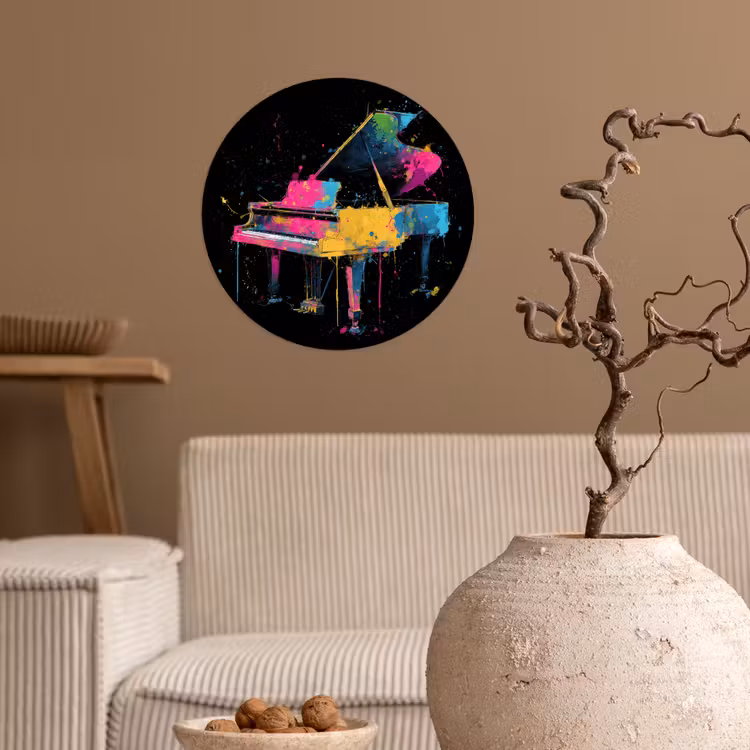 Behangcirkel - Piano - Kleurrijk - Verf - Modern — 2
