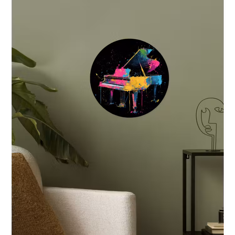 Behangcirkel - Piano - Kleurrijk - Verf - Modern — 3