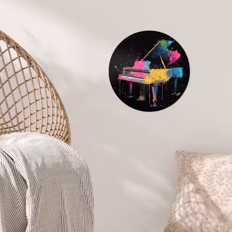 Behangcirkel - Piano - Kleurrijk - Verf - Modern — 5