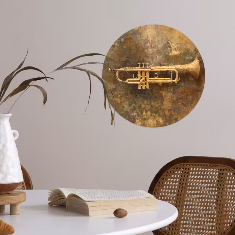 Behangcirkel - Trompet - Geel - Muzikaal — 4