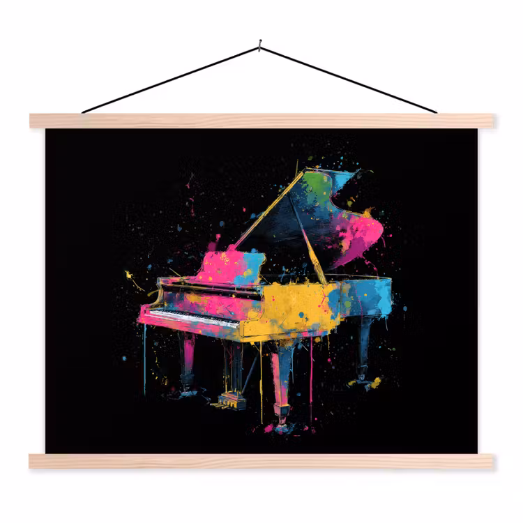 Schoolplaat - Piano - Kleurrijk - Verf - Modern — 1