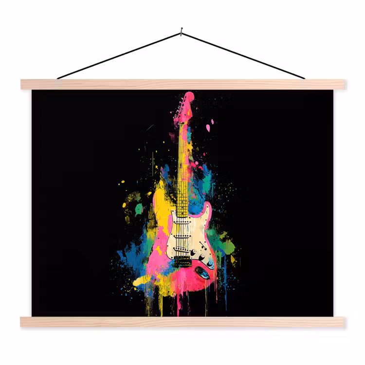 Schoolplaat - Gitaar - Kleurrijk - Verf — 1