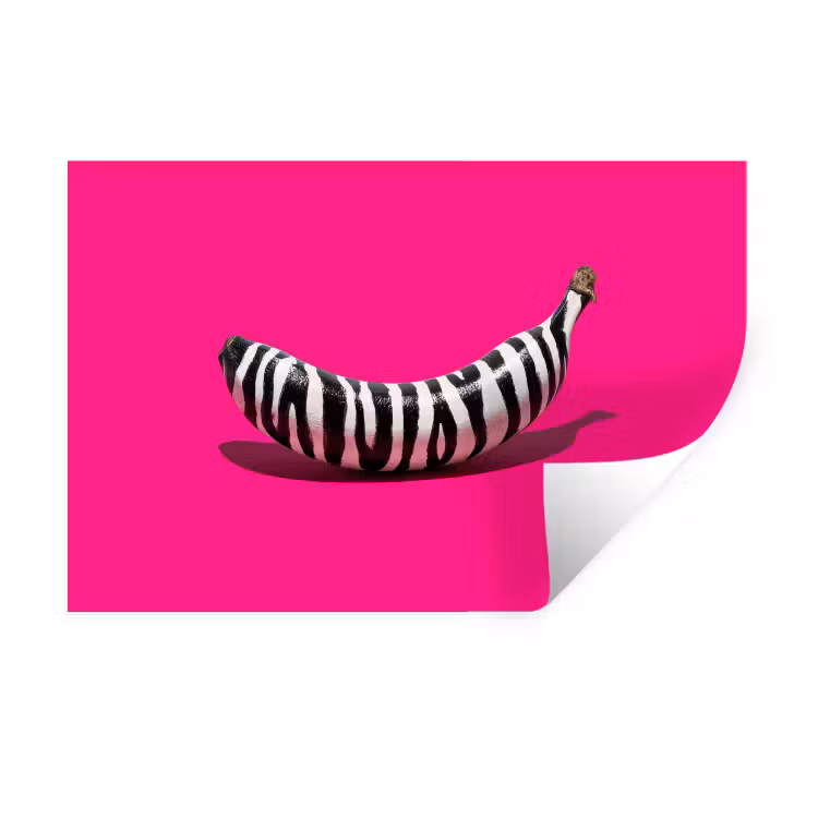 Muursticker - Banaan - Zebraprint - Roze — 1