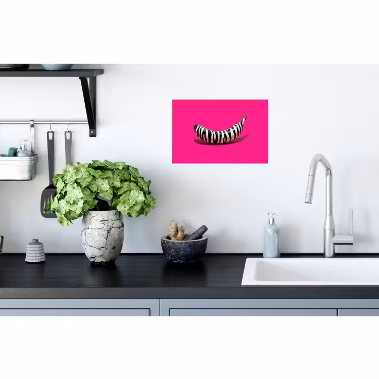Muursticker - Banaan - Zebraprint - Roze — 2