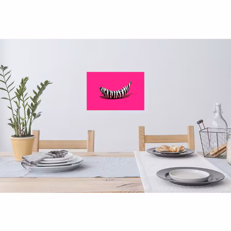 Muursticker - Banaan - Zebraprint - Roze — 3