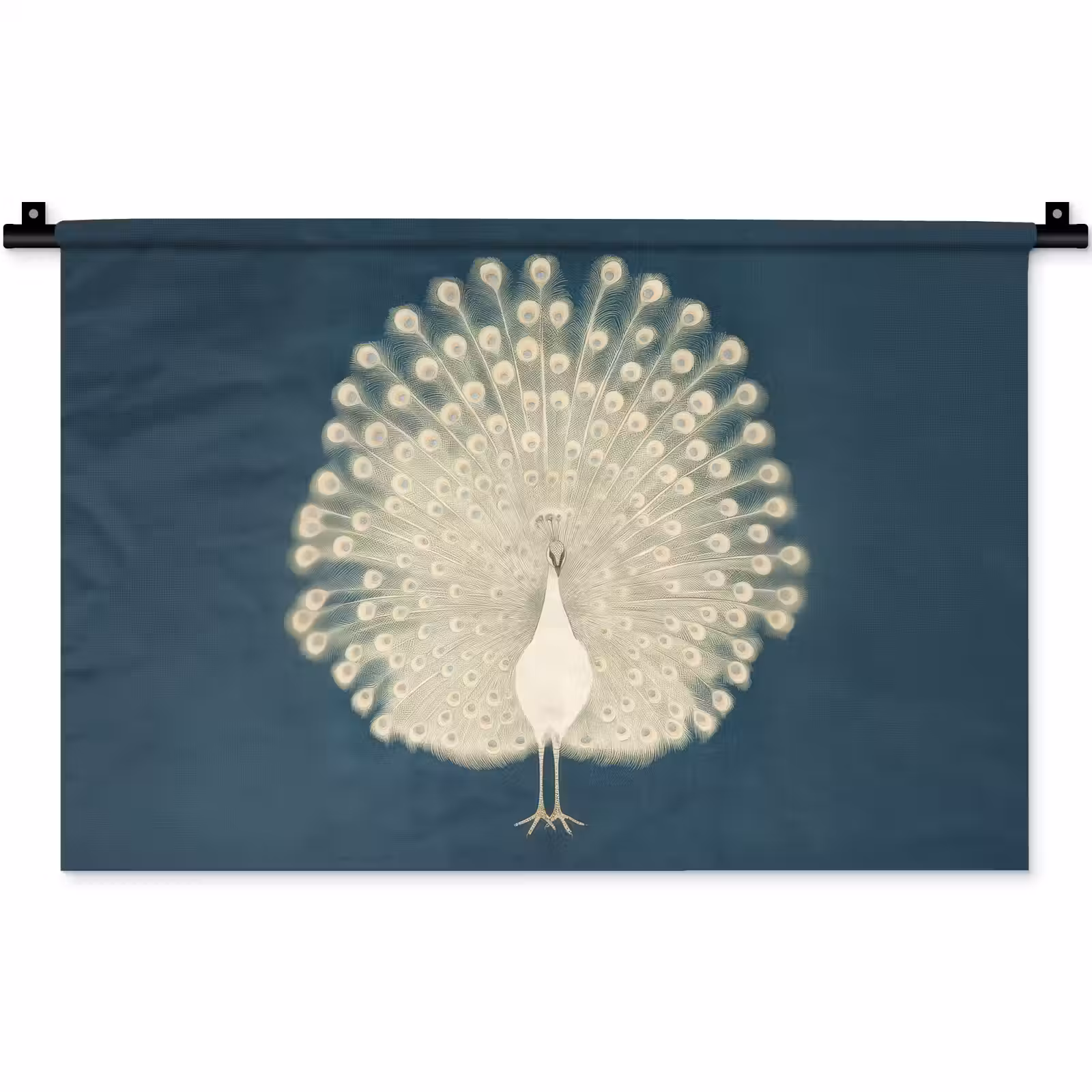 Wandkleed - Vogel - Blauw - Vintage — 1