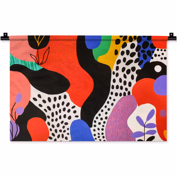 Wandkleed - Abstract - Vormen - Kleuren - Stippen — 1