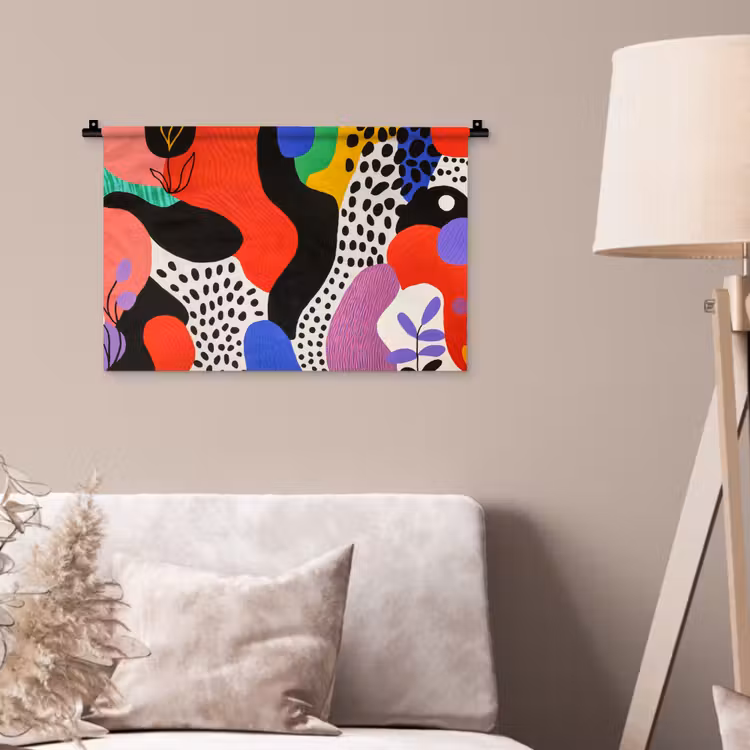 Wandkleed - Abstract - Vormen - Kleuren - Stippen — 2