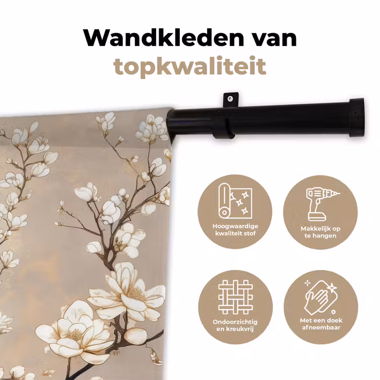 Wandkleed - Pauw - Tak - Bloemen — 3