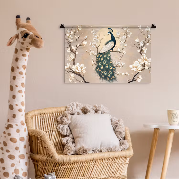 Wandkleed - Pauw - Tak - Bloemen — 5