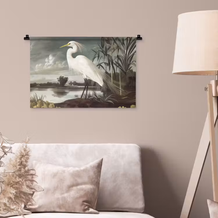 Wandkleed - Reiger - Planten - Wolken - Wit — 2