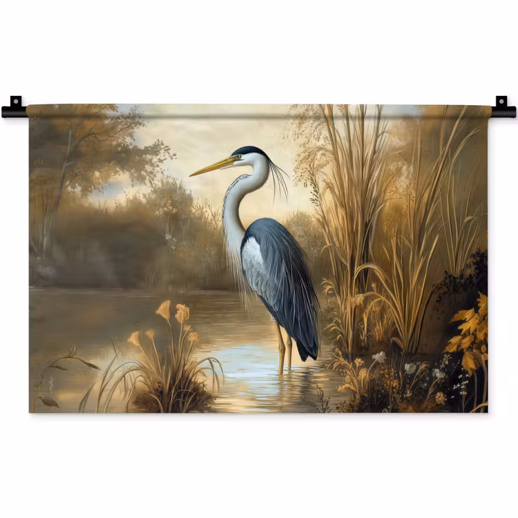 Wandkleed - Reiger - Water - Planten — 1