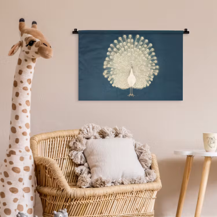 Wandkleed - Vogel - Blauw - Vintage — 5