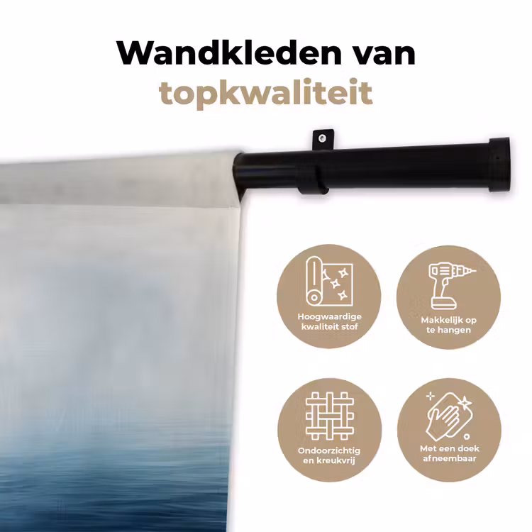 Wandkleed - Meeuw - Wit - Zee - Mistig — 3
