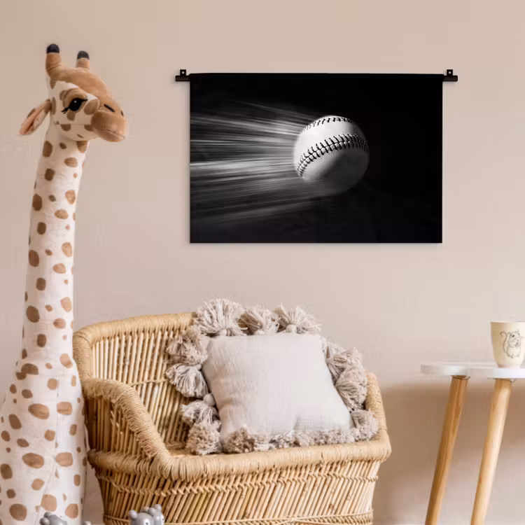 Wandkleed - Honkbal - Wit - Vliegt — 5
