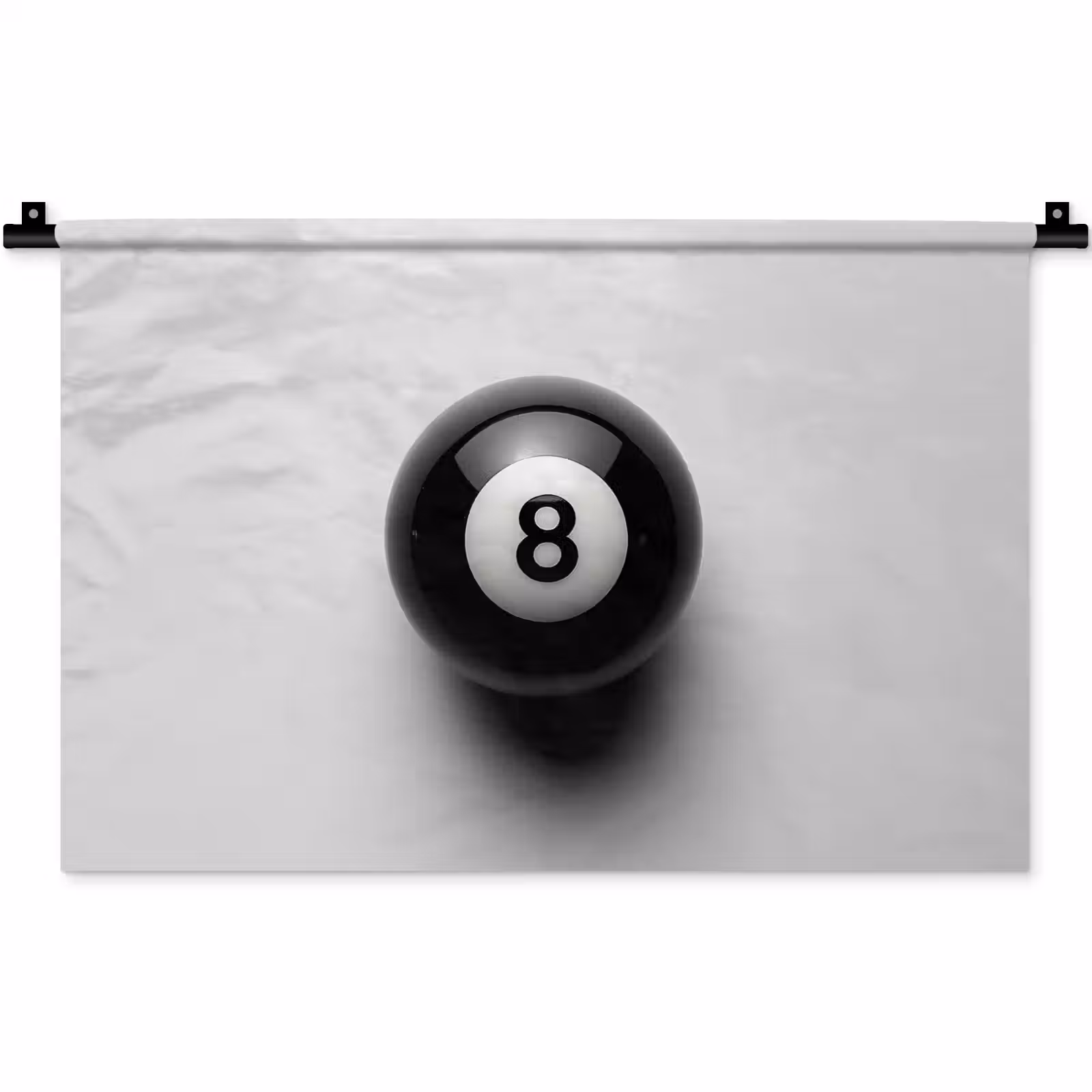 Wandkleed - Biljartbal - Getal - Acht - Wit — 1
