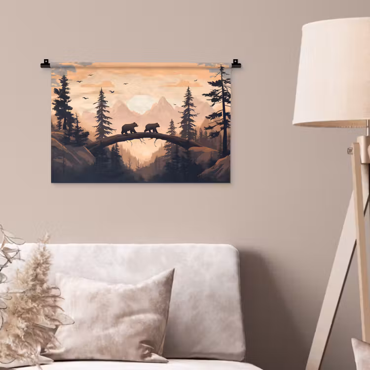 Wandkleed - Beren - Bomen - Landschap - Zonsondergang — 2