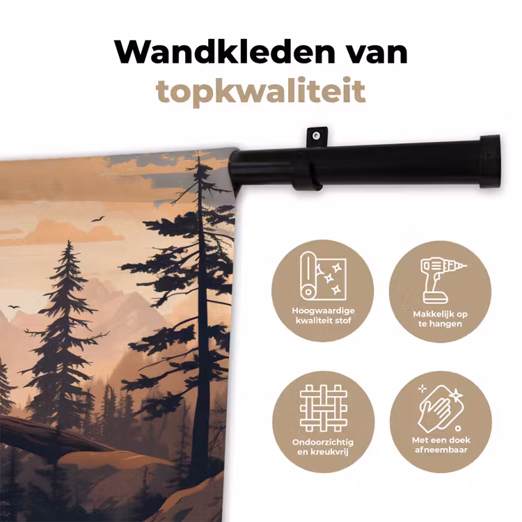 Wandkleed - Beren - Bomen - Landschap - Zonsondergang — 3