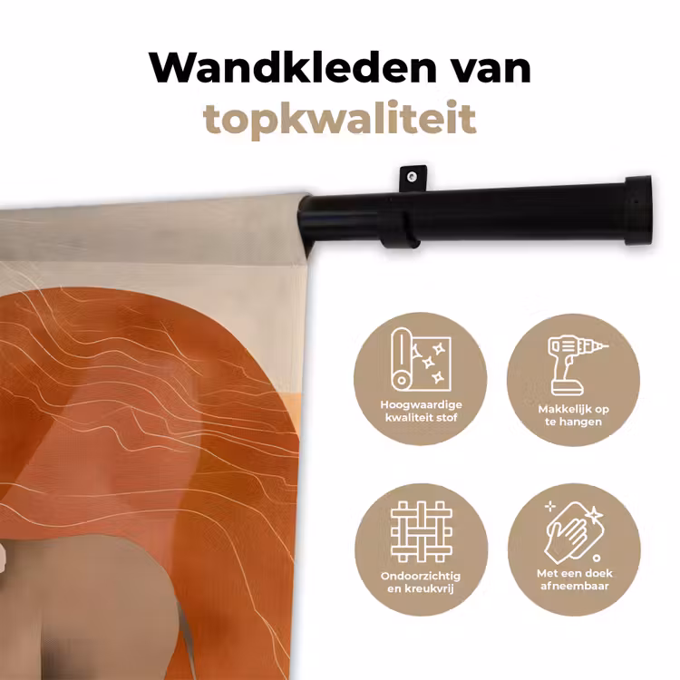 Wandkleed - Olifanten - Oranje - Abstract — 3