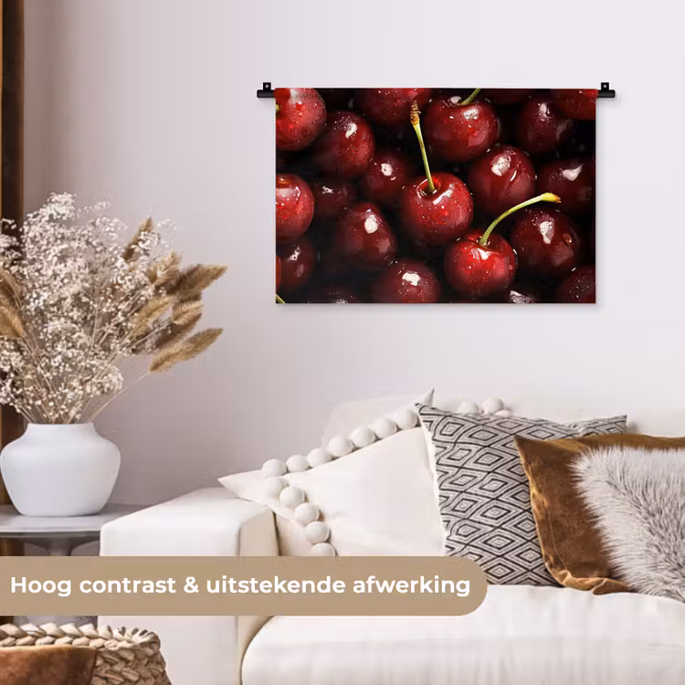 Wandkleed - Rood - Fruit - Kersen — 4