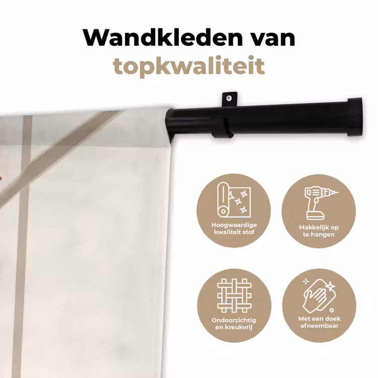 Wandkleed - Vaas - Takken - Bessen - Minimalistisch — 3