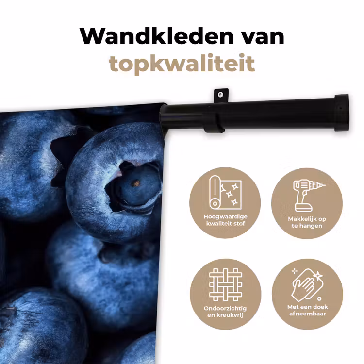 Wandkleed - Bessen - Blauw - Fruit — 3