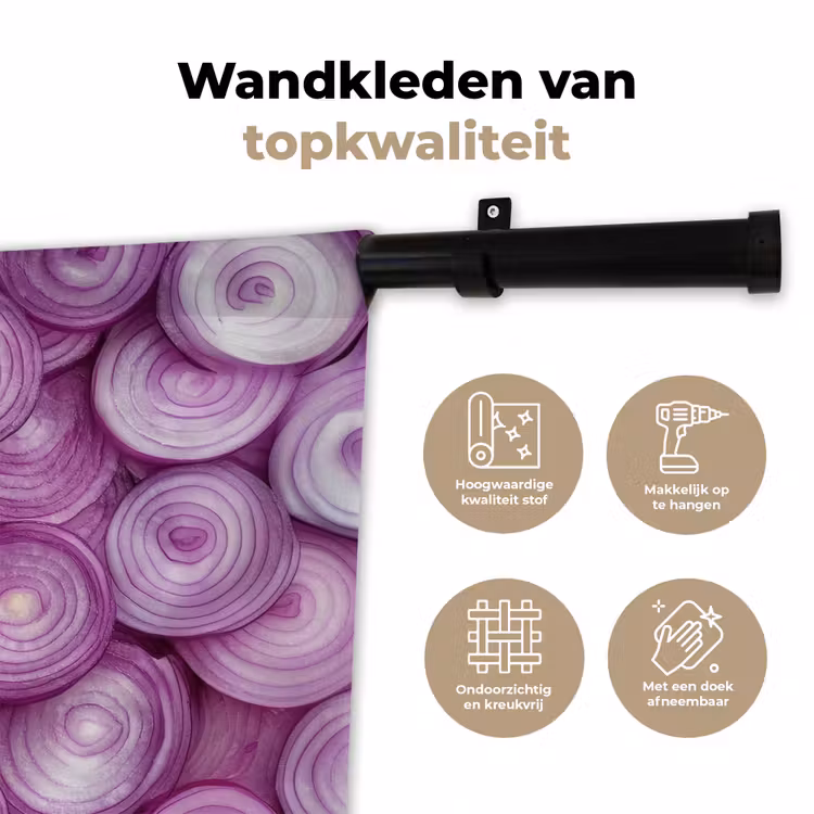 Wandkleed - Paars - Uien - Close up — 3